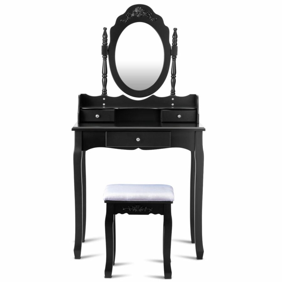 Meja Rias Mewah Modern Costway Hitam Meja Rias Mewah Modern Costway Hitam