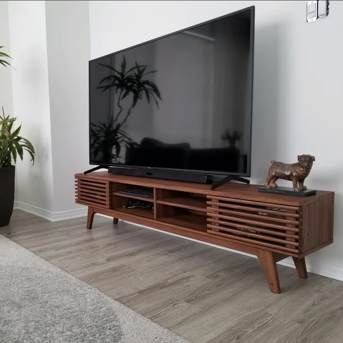 Meja TV Kayu Jati Minimalis Renwick 6 Meja TV Kayu Jati Minimalis Retro