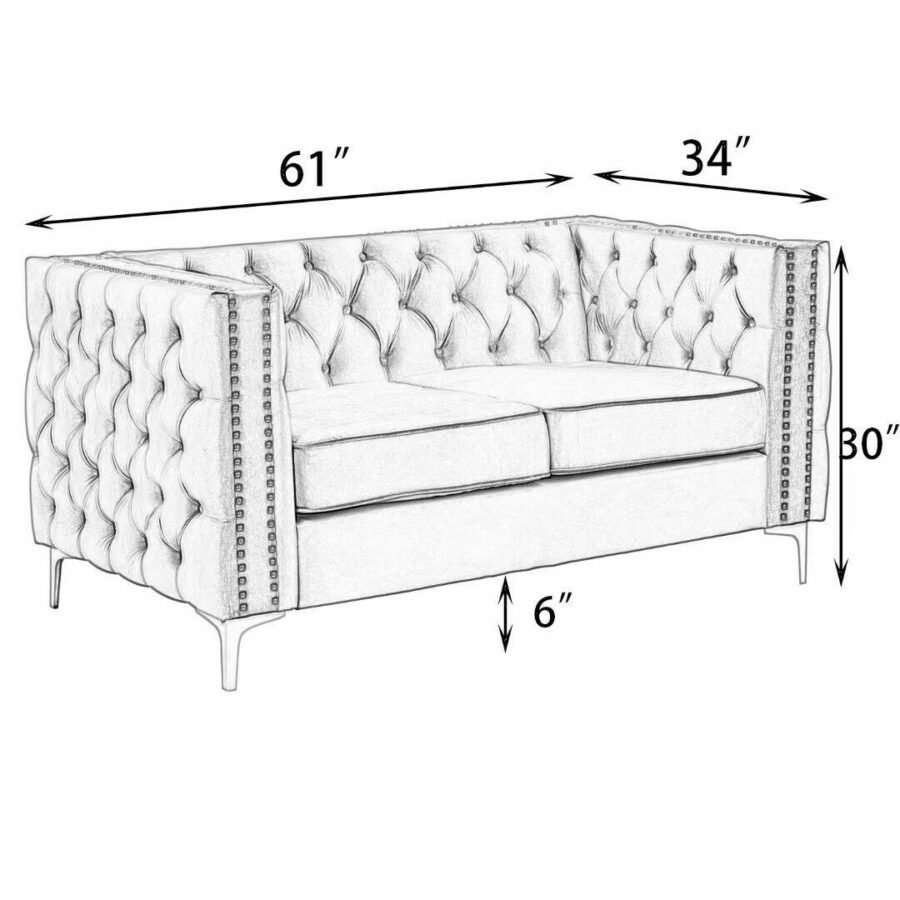 Set Sofa Minimalis Modern Chester 5 Ukuran Sofa 2 Seater