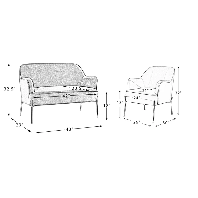 Set Sofa Ruang Tamu Kaki Stainless 1 Ukuran sofa minimalis