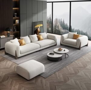 Kursi Sofa Minimalis Ruang Tamu Modern Retro Kayu Jati