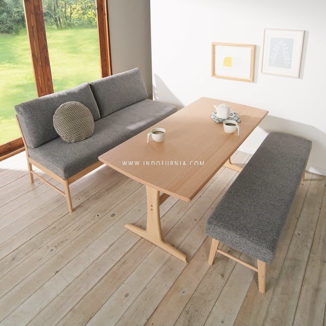 Set Meja Kursi Sofa Cafe Restoran Kayu Jati Minimalis Japandi 1 Set Meja Kursi Sofa Cafe Restoran Kayu Jati Minimalis Japandi