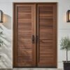 Pintu Kupu Tarung Model Strip Kayu Jati